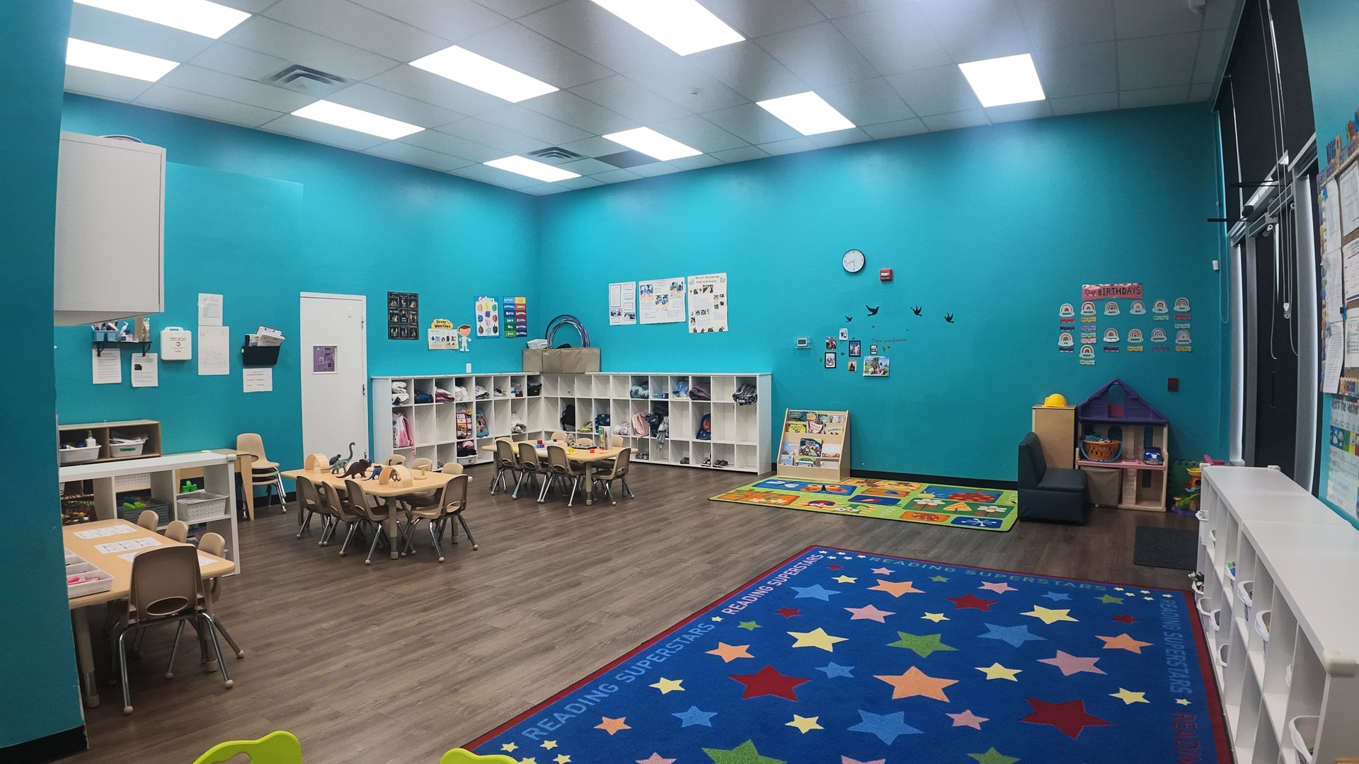 Bright preschool classroom inside Curious Minds Daycare