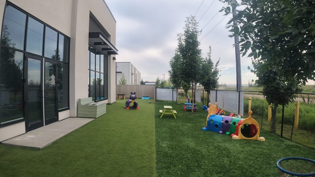 3,300 sq. ft. Outdoor Playground at Curious Minds Daycare and OSC in southwest Edmonton