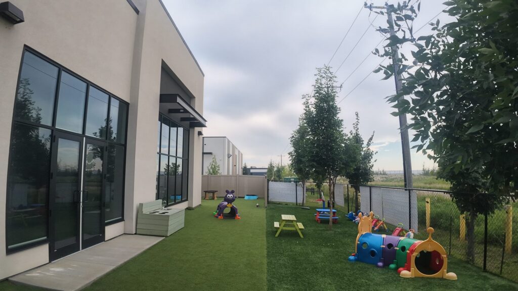 3,300 sq. ft. Outdoor Playground at Curious Minds Daycare and OSC in southwest Edmonton