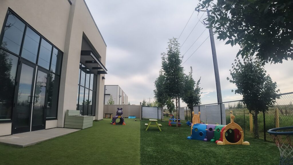3,300 sq. ft. Outdoor Playground at Curious Minds Daycare and OSC in southwest Edmonton